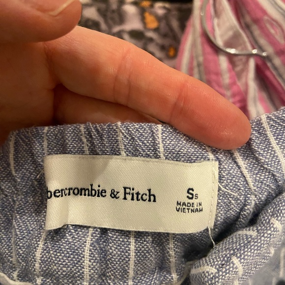 Abercrombie blue and white cotton trouser pant - Picture 2 of 3